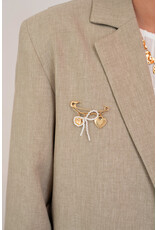 My Jewellery My Jewellery - Broche pin met bedels & imitatieparels - goud