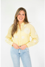 21Jewelz Gestreepte blouse met geborduurde bloemen - geel