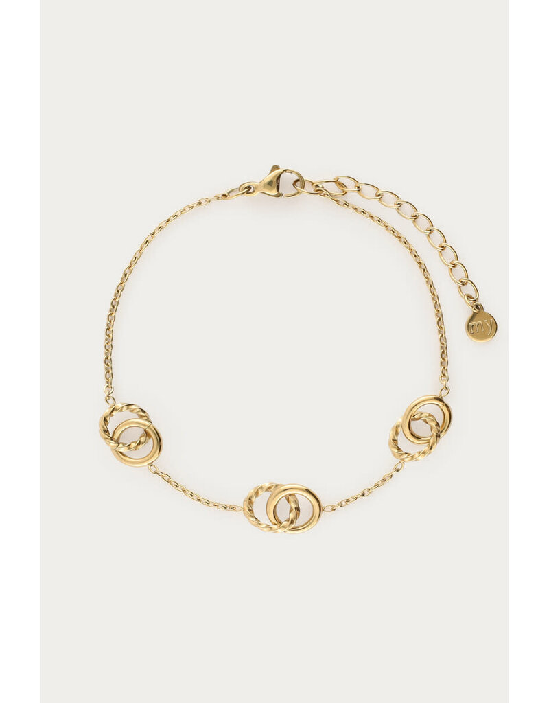21Jewelz My Jewellery | Armband met driedubbele cirkels - goud