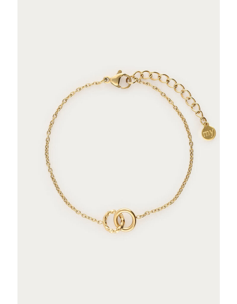 My Jewellery My Jewellery | Minimalistische armband dubbele cirkel - goud