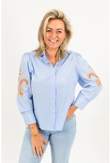 21Jewelz Gestreepte blouse met borduursel - blauw