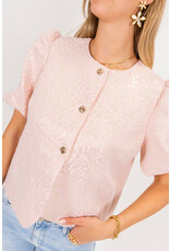 21Jewelz Pofmouw top met structuur - roze