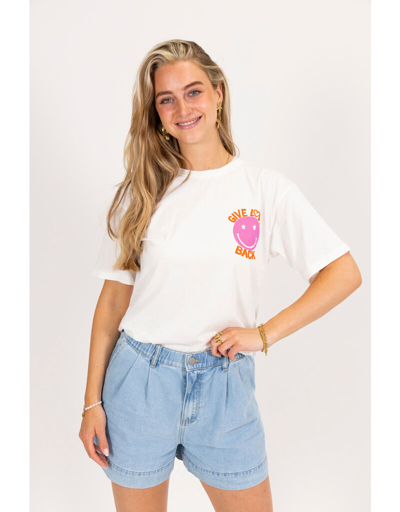 21Jewelz Wide leg jeans short met elastiek