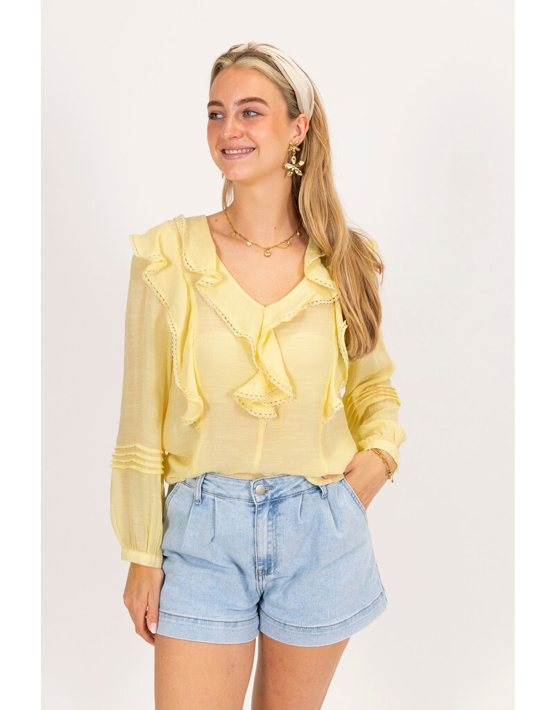 21Jewelz Ruches blouse - geel