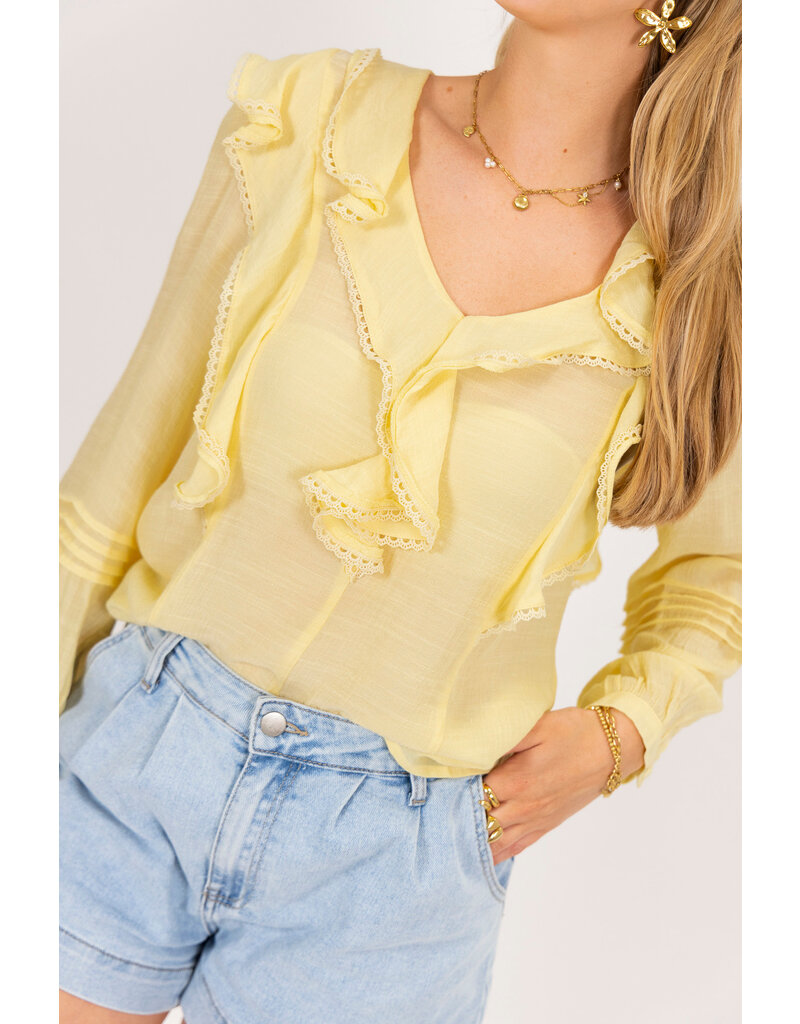 21Jewelz Ruches blouse - geel