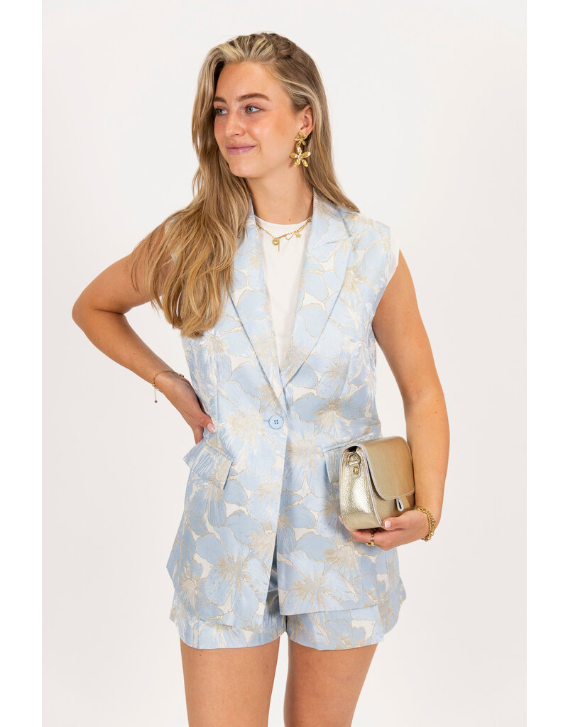 21Jewelz Bloemen gilet - blauw