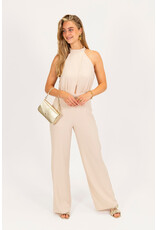 21Jewelz Halter jumpsuit met open rug - beige