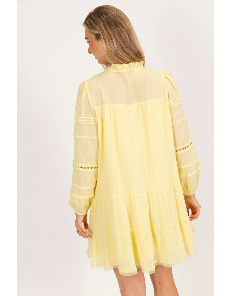 21Jewelz Jurkje met ruffles en open details - geel