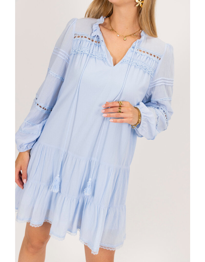 21Jewelz Jurkje met ruffles en open details - blauw
