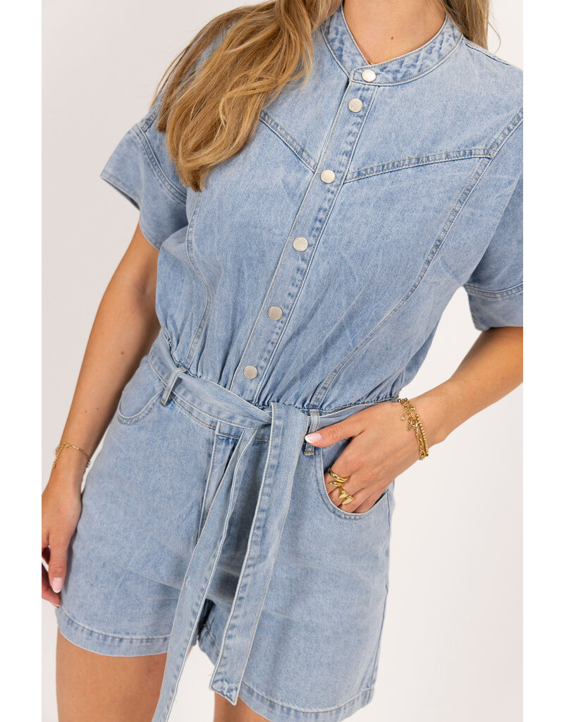 21Jewelz Denim playsuit met ceintuur