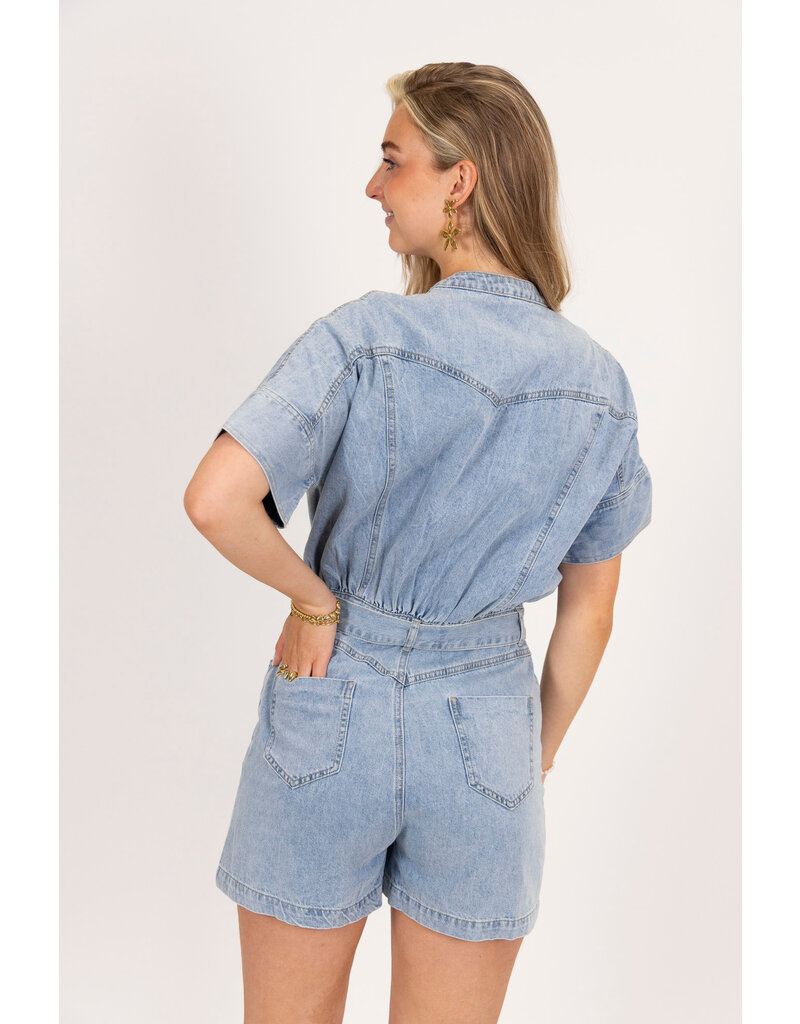 21Jewelz Denim playsuit met ceintuur