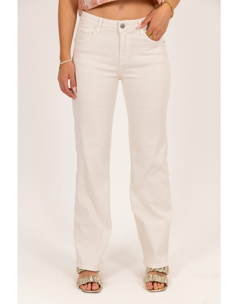 21Jewelz Mid waist wide leg - ecru