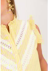 21Jewelz Gestreepte blouse met kant - geel