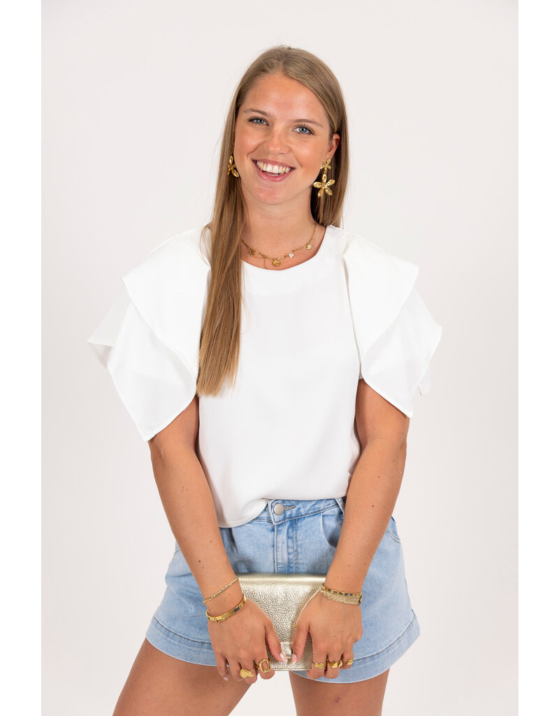 21Jewelz Top met open rug & strikje - wit