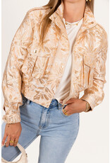 21Jewelz Jacquard bomber jack met bloemen - goud