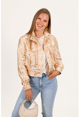 21Jewelz Jacquard bomber jack met bloemen - goud