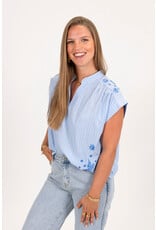 21Jewelz Blauwe blouse met blauw borduursel