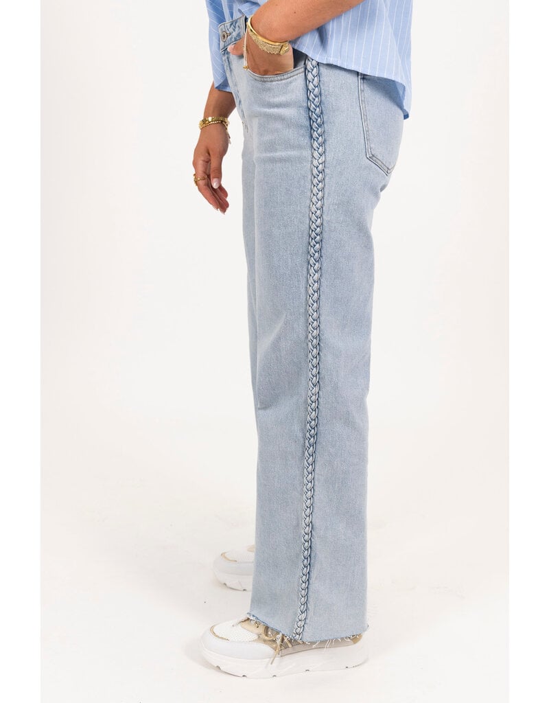 21Jewelz Jeans met vlecht - blauw
