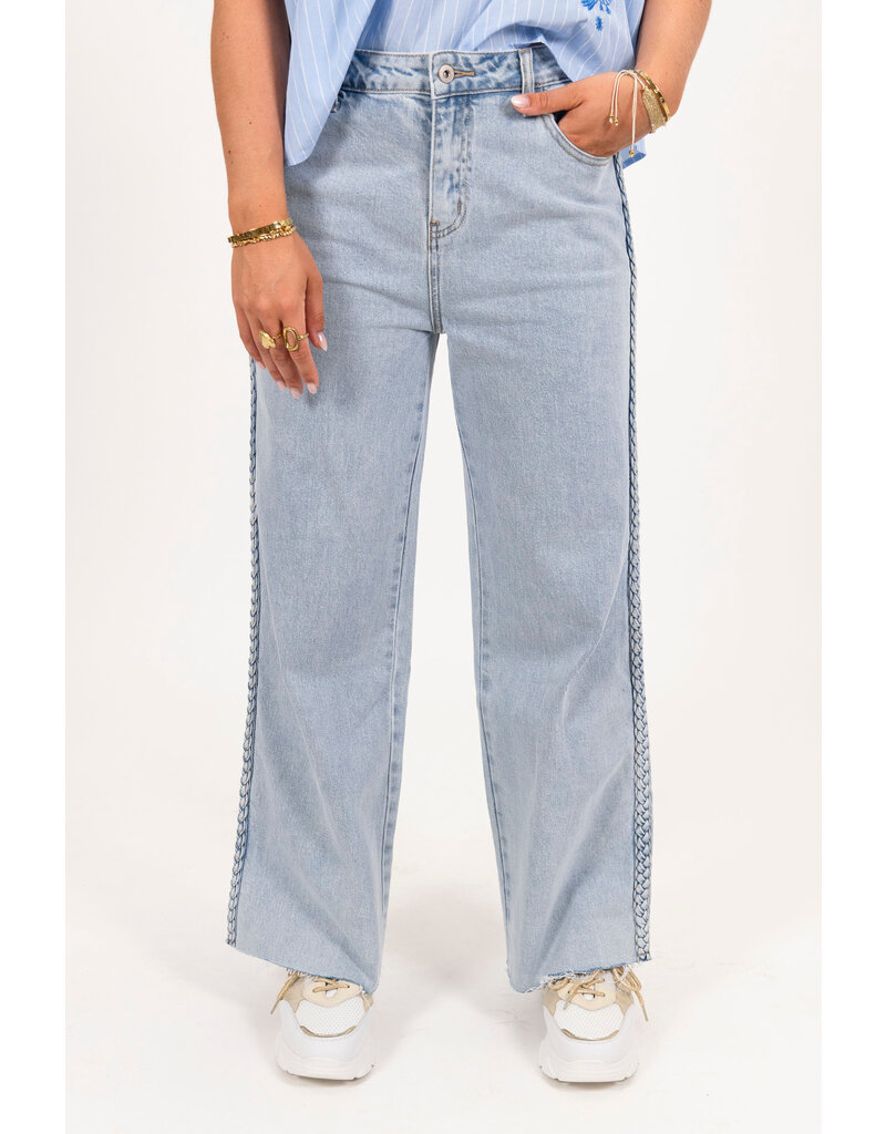 21Jewelz Jeans met vlecht - blauw