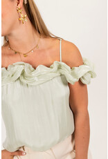 21Jewelz Chiffon ruche top - mintgroen
