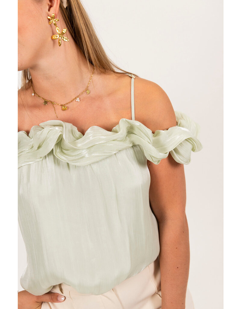 21Jewelz Chiffon ruche top - mintgroen