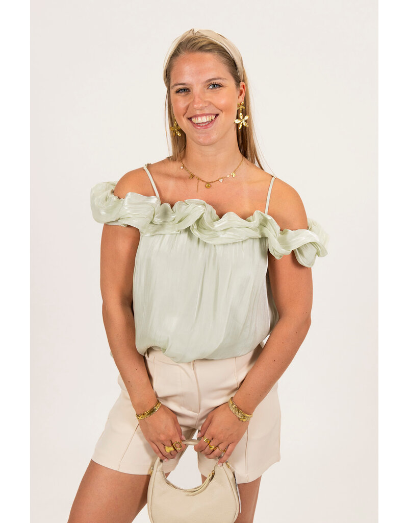 21Jewelz Chiffon ruche top - mintgroen