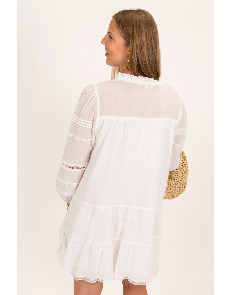 21Jewelz Jurkje met ruffles en open details - wit
