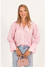 21Jewelz Gestreepte blouse met strikje - roze