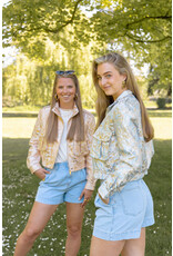 21Jewelz Jacquard bomber jack met bloemen - goud