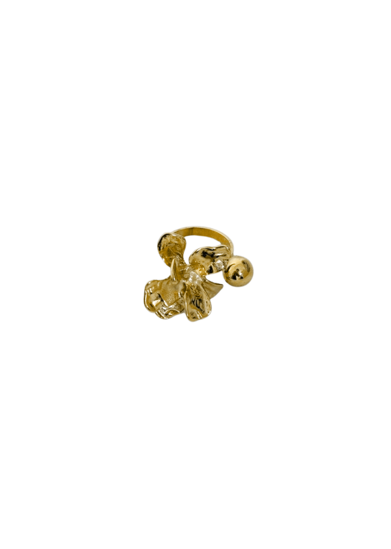21Jewelz Ring met bloem en bolletje - goud