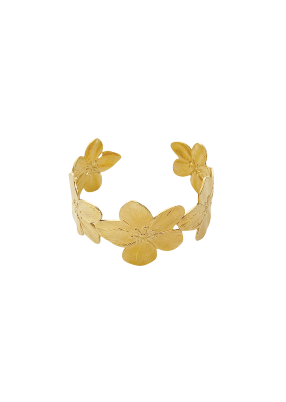 21Jewelz Statement armband met gouden bloemen