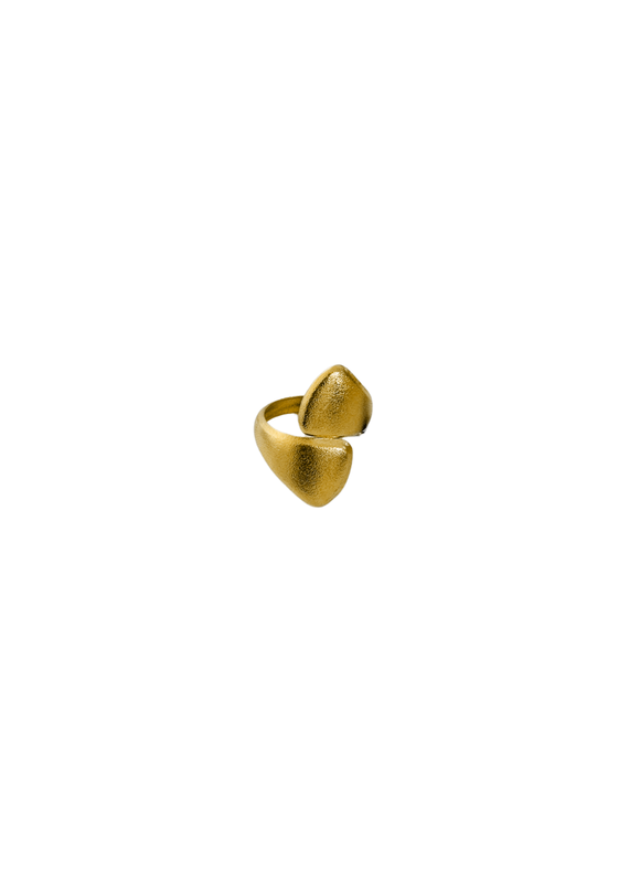 Dubbele statement ring met structuur