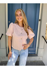 21Jewelz Pofmouw top met structuur - roze