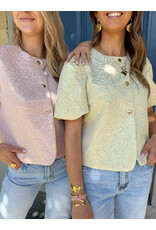 21Jewelz Pofmouw top met structuur - roze