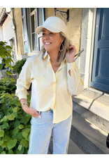 21Jewelz Gestreepte blouse met geborduurde bloemen - geel