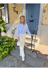 21Jewelz Blauw-wit gestreepte blouse met geborduurde bloemen
