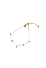 21Jewelz D&E | Pearls + drops bracelet - goud