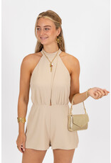 21Jewelz Halter playsuit met open rug - ecru