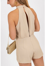 21Jewelz Halter playsuit met open rug - ecru