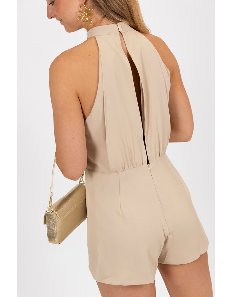 21Jewelz Halter playsuit met open rug - ecru