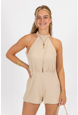 21Jewelz Halter playsuit met open rug - ecru