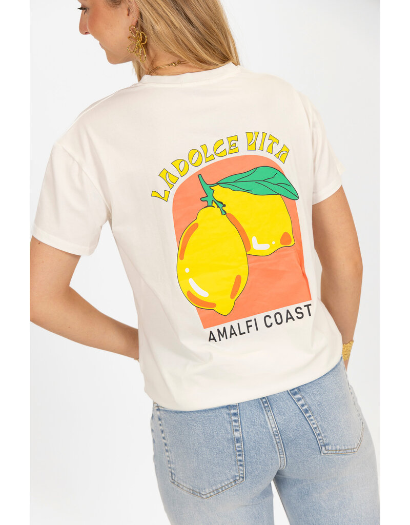 21Jewelz T-shirt Amalfi met citroen - wit