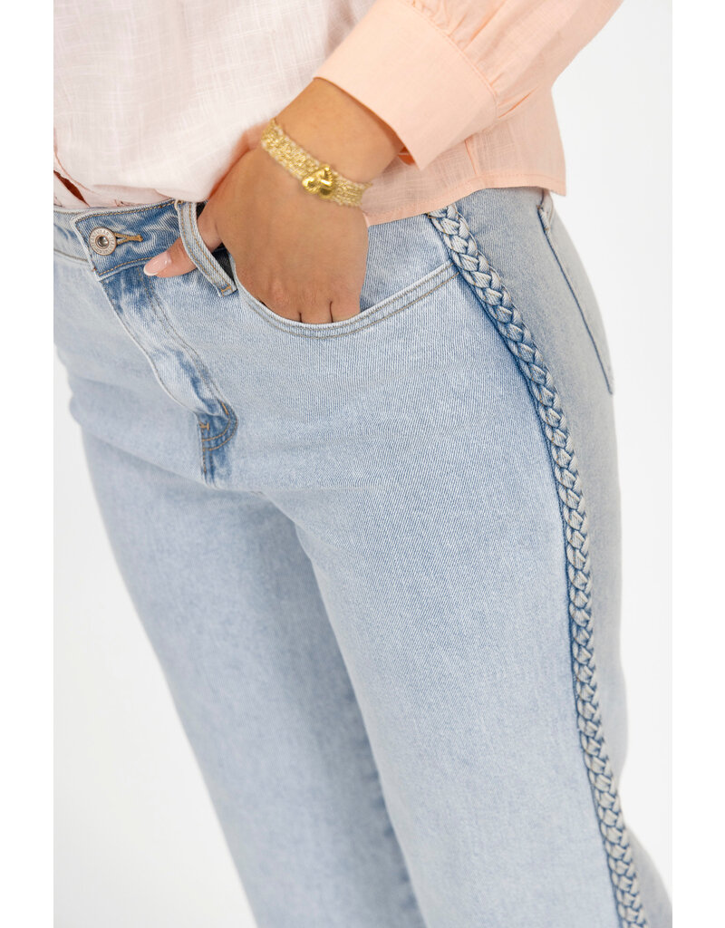 21Jewelz Jeans met vlecht - blauw