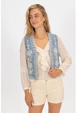21Jewelz Denim giletje met bloemenstiksel