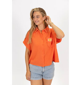 21Jewelz Blouse met korte mouwen & embleem - oranje
