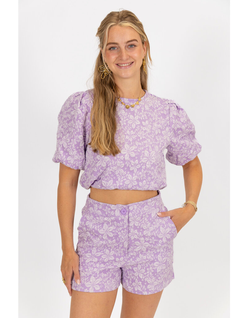21Jewelz Short met bloemenpatroon - lila