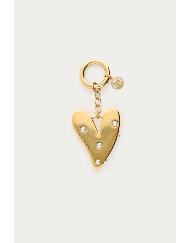 My Jewellery My Jewellery | Bag charm hart met imitatieparels