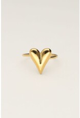 My Jewellery My Jewellery - Minimalistische ring met statement hartje - goud