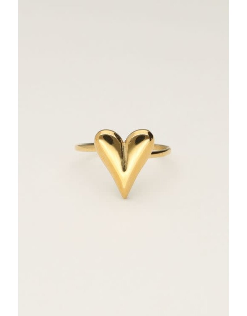 My Jewellery My Jewellery - Minimalistische ring met statement hartje - goud