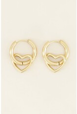 My Jewellery Oorringen met open hartje - goud
